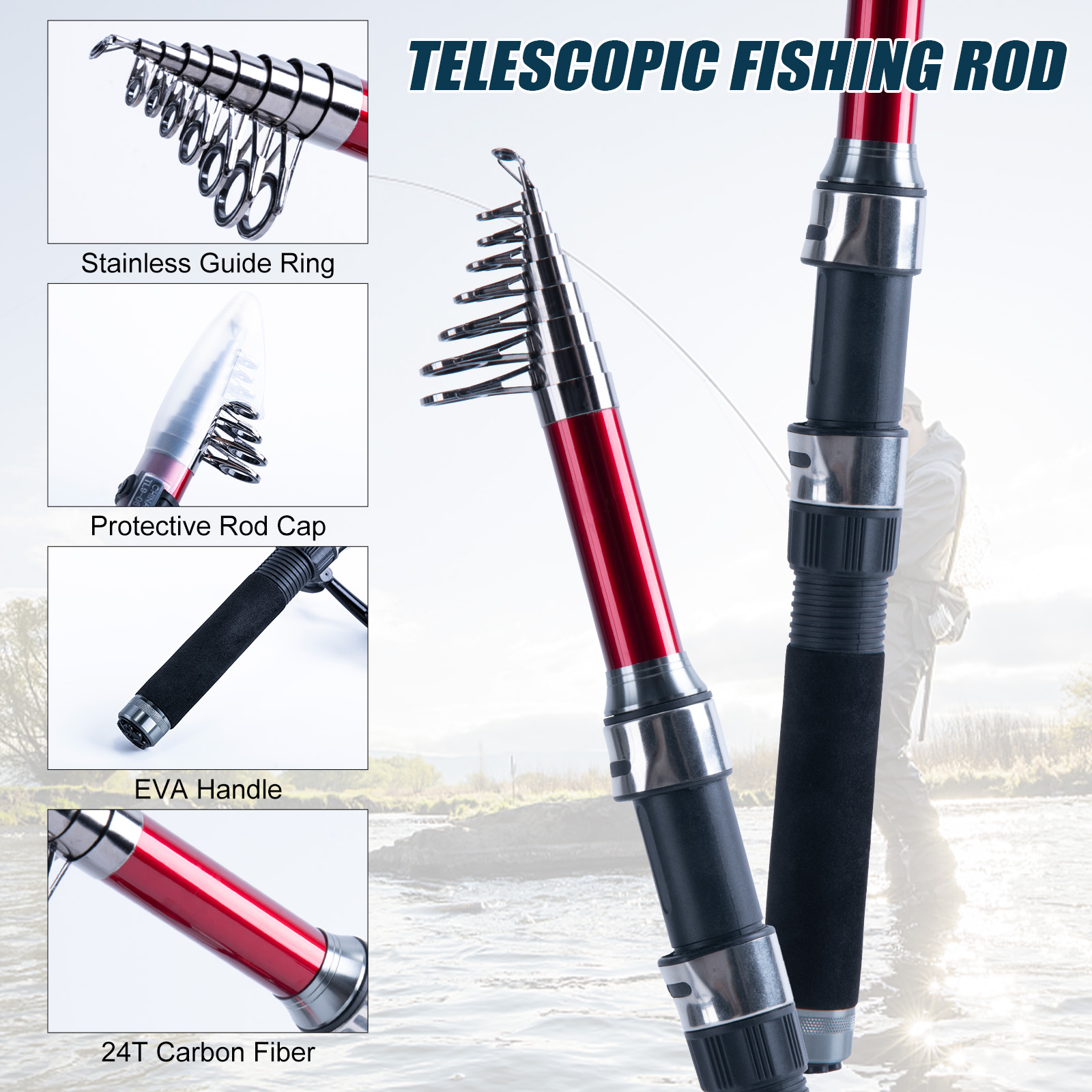 Combo de Caña de Pescar Telesc - Fishing Rod Combo reseña y precio