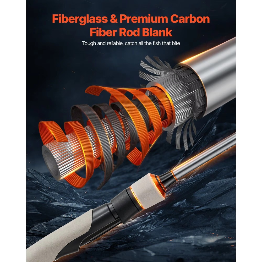 Caña de Pescar de Fibra de Car - Fishing Rod Combo reseña y precio