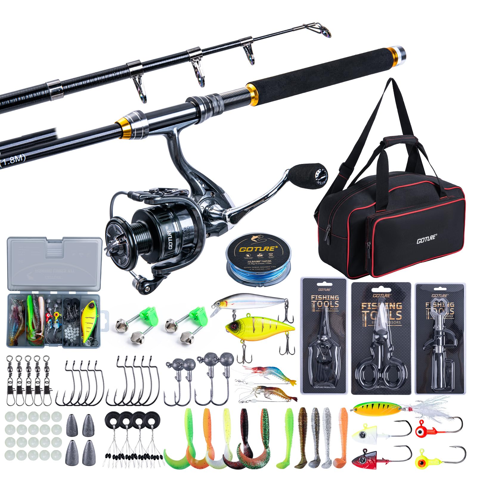 Goture-combos de caña y carret - Fishing Rod Combo reseña y precio